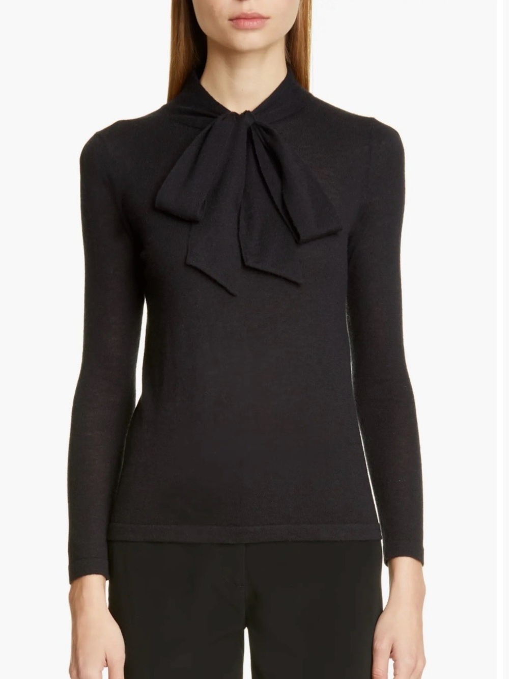 CO cashmere tie neck sweater. Medium